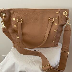 NWT Hammitt Daniel Large Leather Satchel Bag - Toast Tan/Brushed Gold Hardware